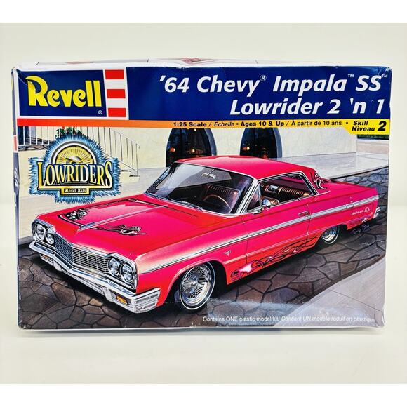 Revell Lowriders '64 Chevy Impala SS Lowrider 2n1 1:25 Plastic Model Kit 85-2574 - Picture 1 of 8